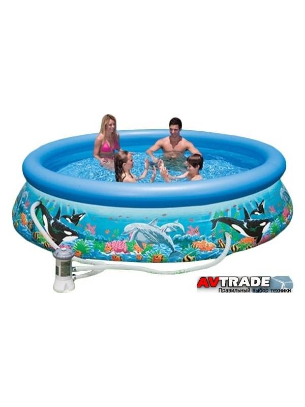 Бассейн с комплектом 305х76 см, Easy Set Риф океана, Intex 28126/54902