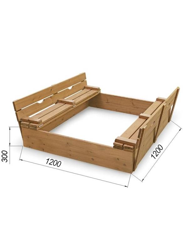 Песочница деревянная с1006 (1,2х1,2 м)