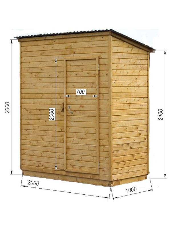 Хозблок одинарный деревянный С1001 (2000х1000)