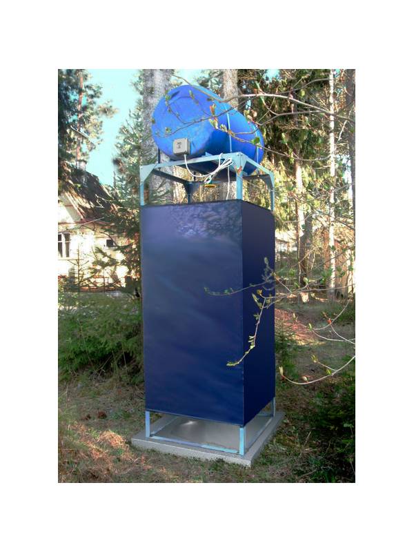 Душ для дачи "Садовый" с баком на 220 л и подогревом (кабина 0,8х0,8 м с обтяжкой)