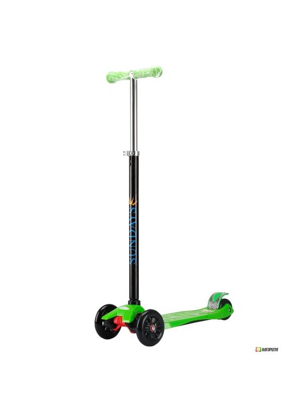 Самокат для детей 5-12 лет зеленый, Sundays SA-100A-3