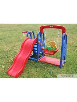 Горка пластиковая с кольцом и качелями Sundays QC-05013