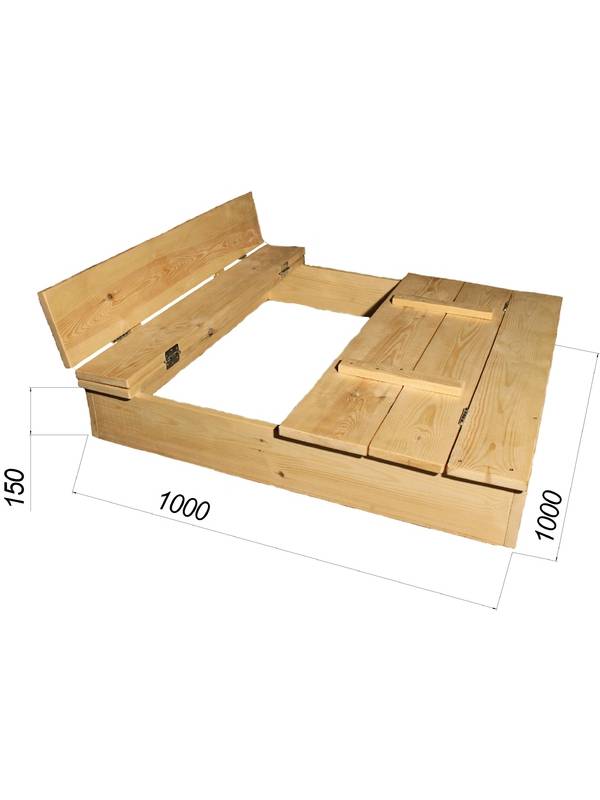 Песочница деревянная с1005 (1х1 м)