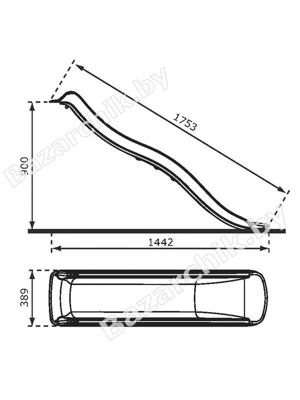 Скат пластиковый TWEEB 1.75 м (красный)