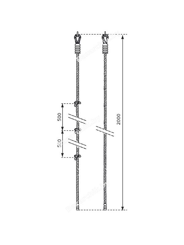 Канат для лазанья Climbing Rope KBT (без узлов) 2000 мм