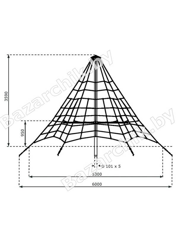 Пирамида канатная Giza (3,5 м) пластик