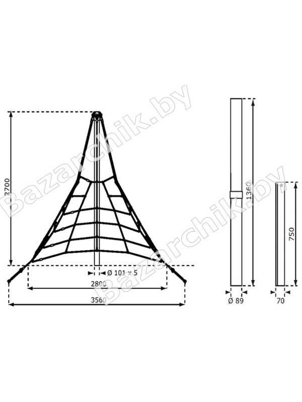 Пирамида канатная Giza mini (2,7 м)