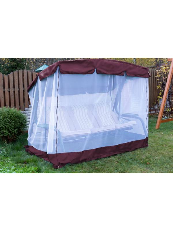 Тент с противомоскитной сеткой для садовых качелей Палермо Премиум (2430х1445 мм)