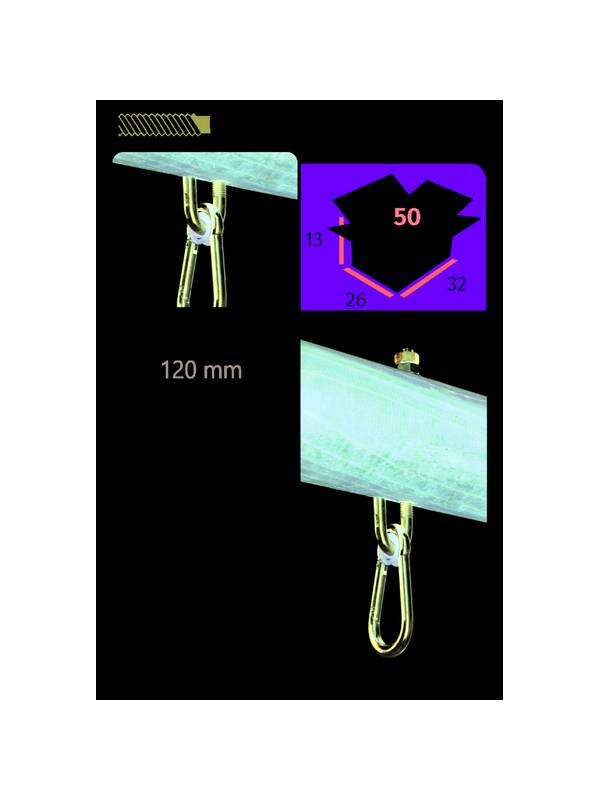 Сквозной подвес (карабин) для качелей KBT Тип J 140мм