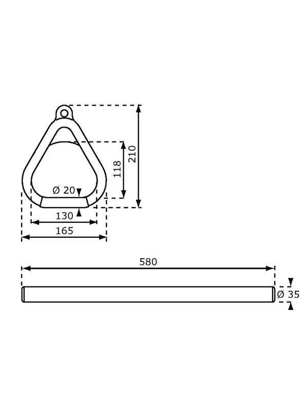 Деревянная трапеция с пластиковыми кольцами KBT (красный)