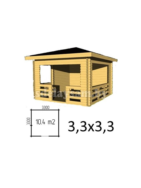 Садовая беседка Sofia 3,5х3,5 брус 34 мм