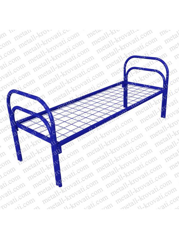 Кровать металлическая одноярусная усиленная КС-8 для лагеря