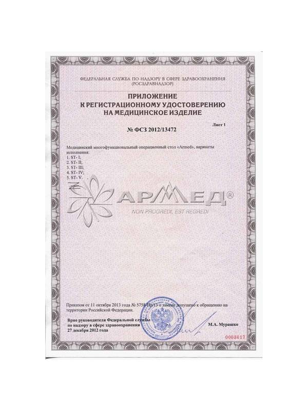 Медицинский многофункциональный операционный стол Armed ST-I