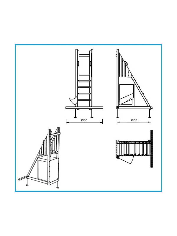 Набор для строительства детской площадки FREESLIDE (крепежные изделия, скат, подробный проект выпилки)
