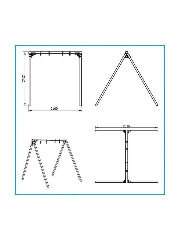 Набор для строительства детской площадки FREESWING BASIC (крепежные изделия, качели, скат, подробный проект выпилки)