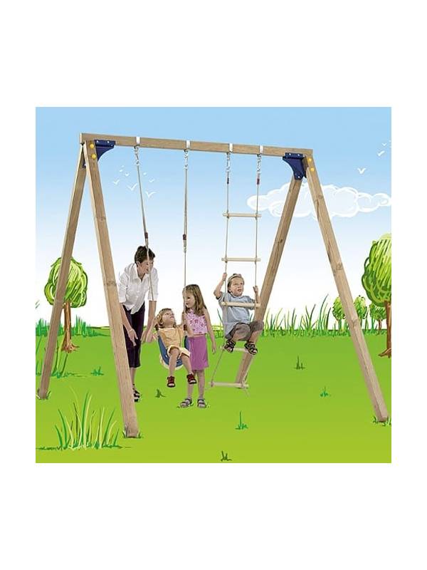 Набор для строительства детской площадки FREESWING BASIC (крепежные изделия, качели, скат, подробный проект выпилки)