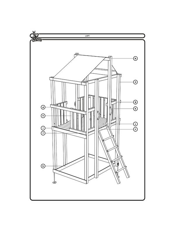 Набор для строительства детской площадки LOFT (крепежные изделия, скат, подробный проект выпилки)