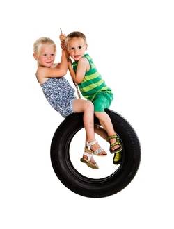 Детские качели KBT из автопокрышек вертикальные