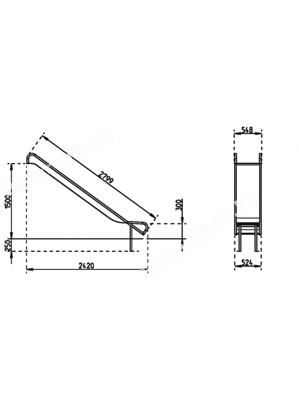 Скат Steg-On 2,8 м (нержавеющая сталь)
