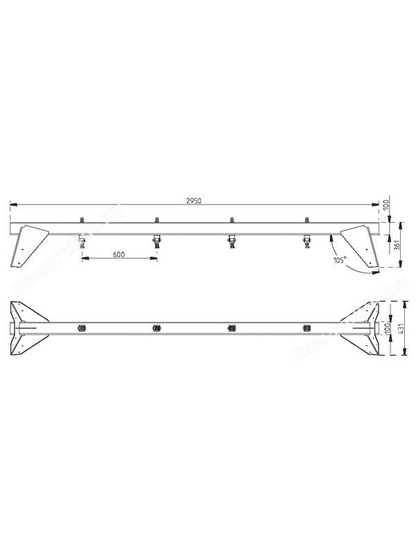 Балка для двух качелей с комплектом подвесов KBT