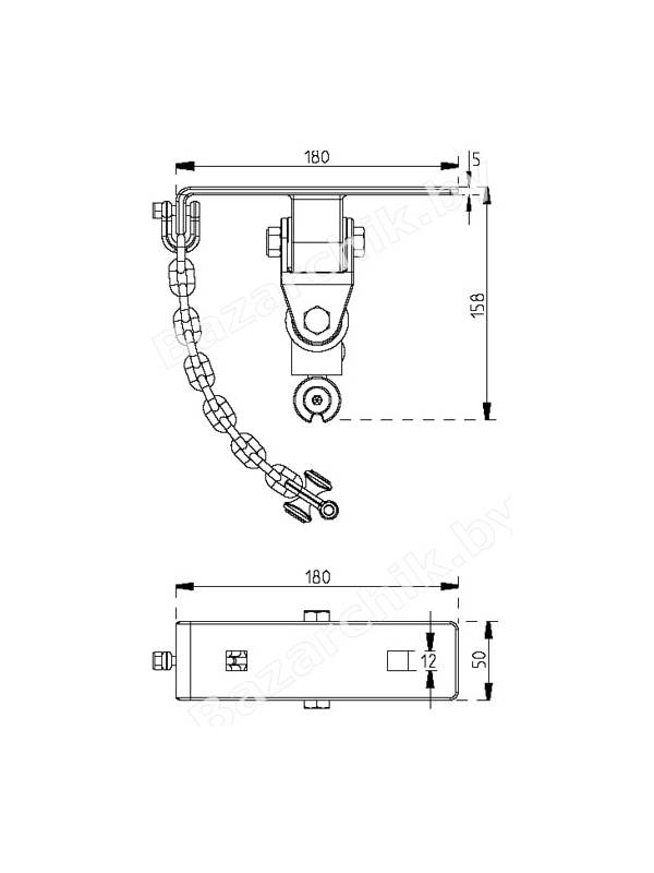 Точечный поворотный подвес с карданным соединением