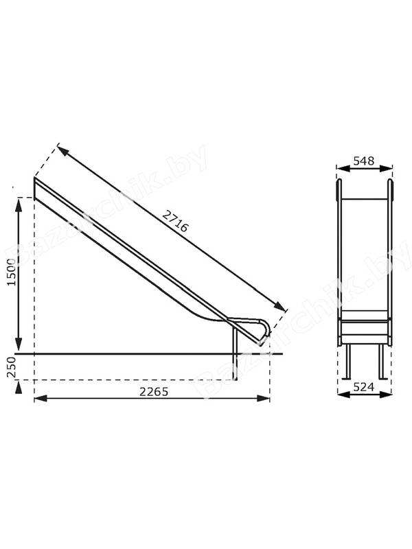 Скат Steg 2,7 м (нержавеющая сталь)