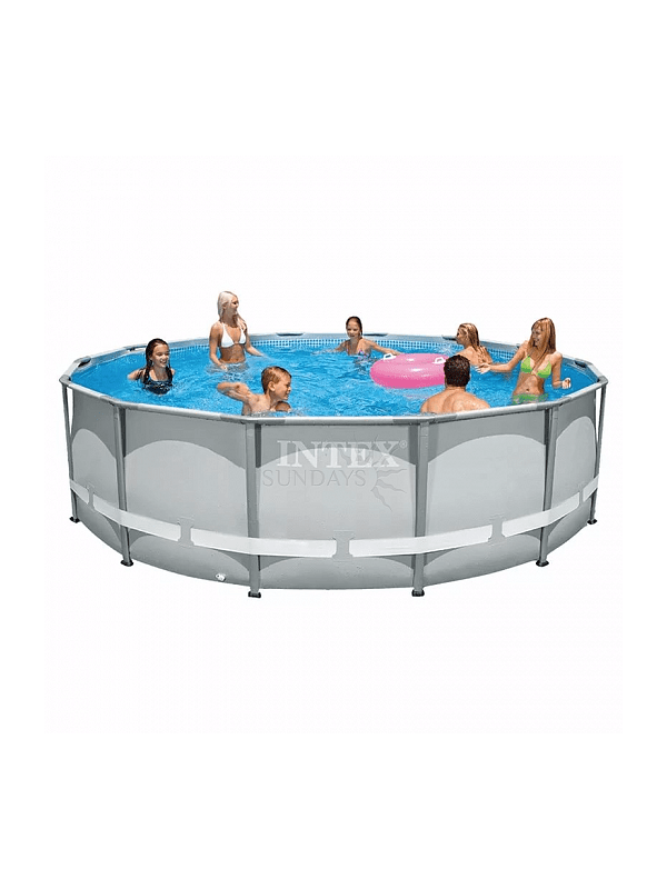 26310 Каркасный бассейн Ultra Frame 427х107см, Intex + фильтр-насос 3785л\ч, лестница, тент, подстилка