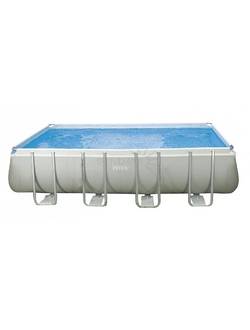 26352 Каркасный бассейн Ultra Frame 549х274х132см, Intex + песочный фильтр-насос 4500л\ч, лестница, тент, подстилка