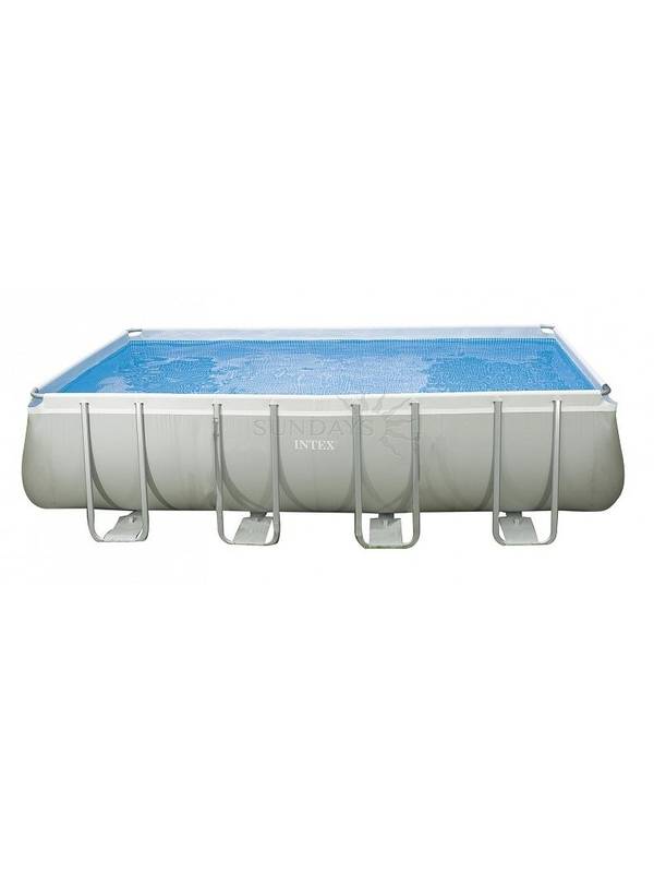 26352 Каркасный бассейн Ultra Frame 549х274х132см, Intex + песочный фильтр-насос 4500л\ч, лестница, тент, подстилка