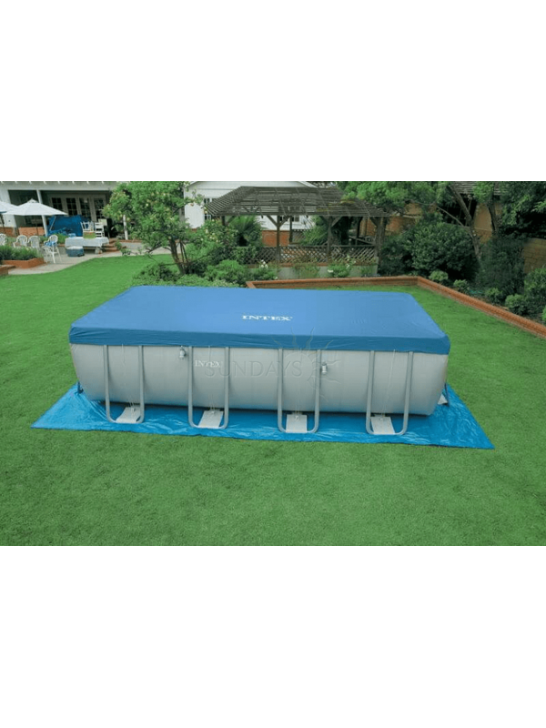 26352 Каркасный бассейн Ultra Frame 549х274х132см, Intex + песочный фильтр-насос 4500л\ч, лестница, тент, подстилка