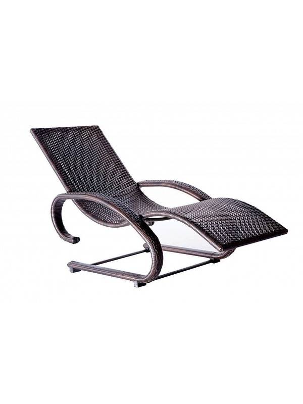 760504 шезлонг темно-коричневый из ротанга