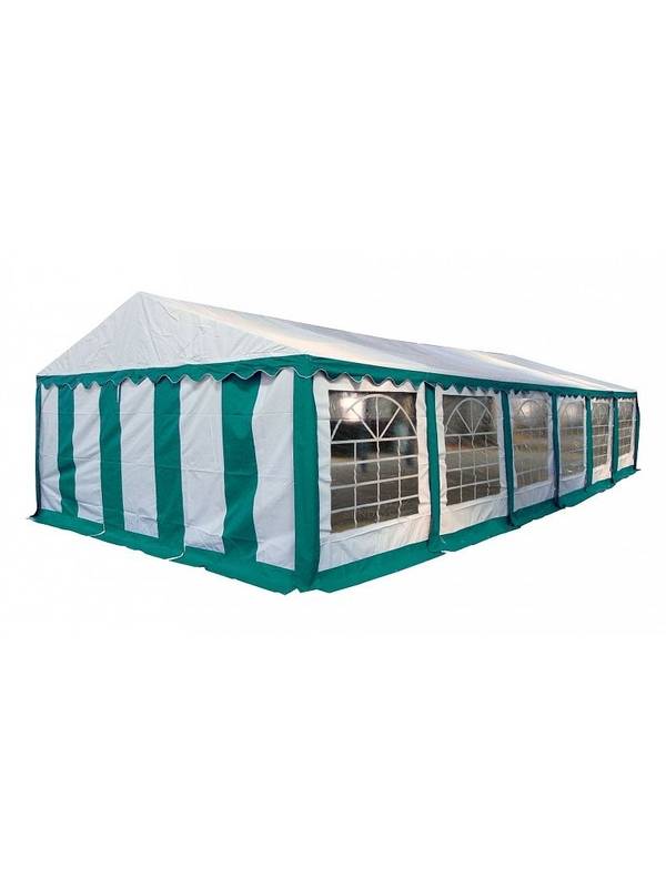 5x12м, C625124/P512201 G, тент-шатер ПВХ, цвет белый с зеленым