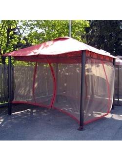 3x3 м, 09339, Газебо (шатер, беседка) SUN , каркас: алюминий, навес и боковые стенки: полиэстер с PVC-покрытием, цвет: темно-красный; с противомоскит