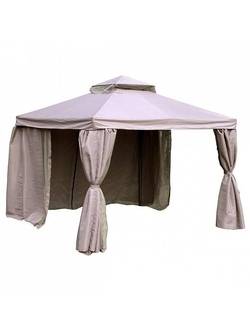 3x3м, 0933, Газебо (шатер, беседка) LEGEND, каркас: алюминий, навес и боковые стенки: полиэстер с PVC-покрытием, цвет: бежевый; с противомоскитной