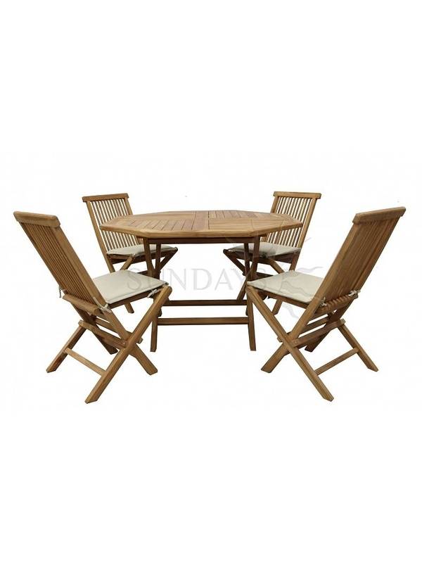 TGF-037/001SC Комплект садовой мебели OCTAGONAL COMFORT (4 стула, только сидение) Indoexim. Дерево: тик