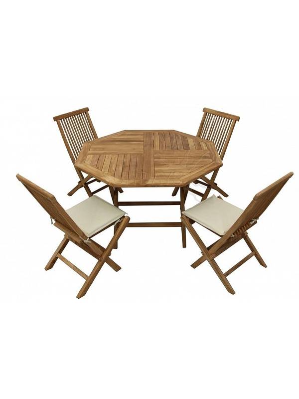 TGF-037/001SC Комплект садовой мебели OCTAGONAL COMFORT (4 стула, только сидение) Indoexim. Дерево: тик