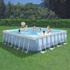 28764 Каркасный бассейн Prism Frame 427х427х107см Intex+фильтр-насос, лестница, тент, подстилка