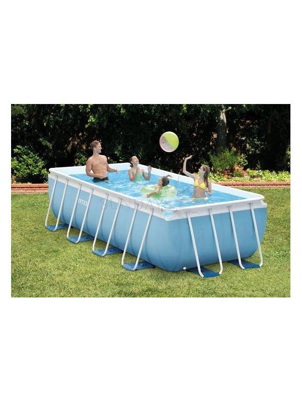 26776 Каркасный бассейн Prism Frame 400х200х100см, Intex + фильтр-насос 2006л\ч, лестница