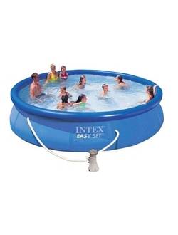 28164/54914 Надувной бассейн Easy Set 457х91 см, Intex + фильтр-насос, картриджный фильтр, лестница, подстилка, покрывало