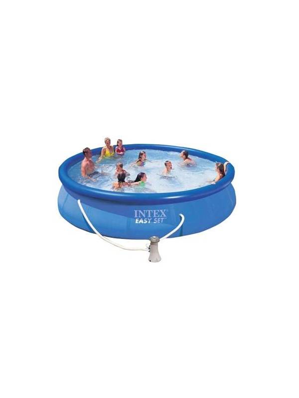 28164/54914 Надувной бассейн Easy Set 457х91 см, Intex + фильтр-насос, картриджный фильтр, лестница, подстилка, покрывало