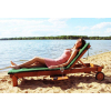 Шезлонг (лежак) с выдвижной полочкой и накладкой Sundays RESORT TRAY LOUNGER 89175G, акация из Малайзии