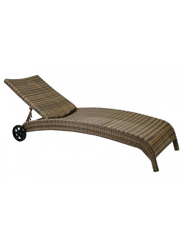 Шезлонг (лежак) WICKER, 73x196x99cm, цвет: капуччино, код 11758