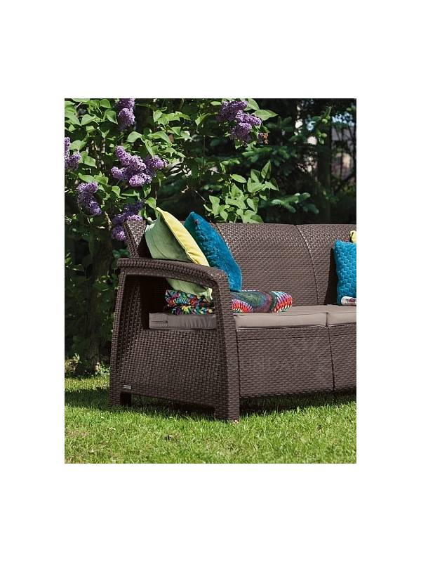 Скамья двухместная Corfu Love Seat, коричневый
