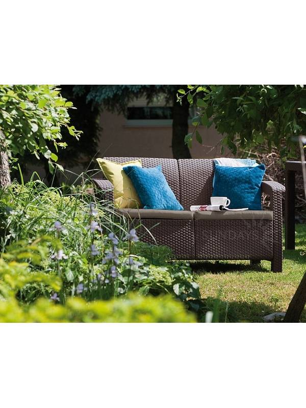 Скамья двухместная Corfu Love Seat, коричневый