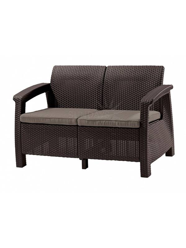 Скамья двухместная Corfu Love Seat, коричневый