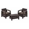 Набор уличной мебели (два кресла,стол) Corfu Weekend Set, коричневый