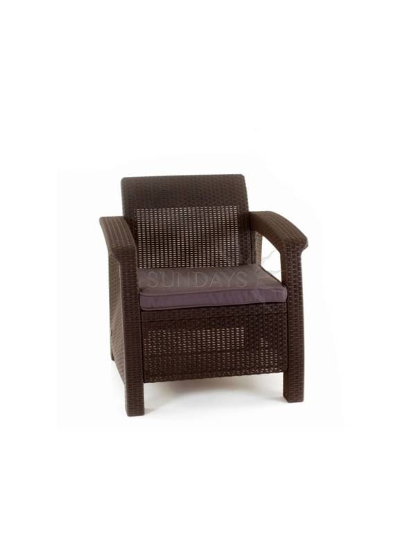 Набор уличной мебели (два кресла,стол) Corfu Weekend Set, коричневый