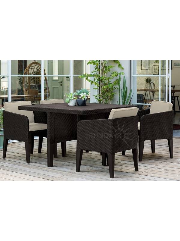 Комплект мебели KETER Columbia dining set (5 предметов), коричневый