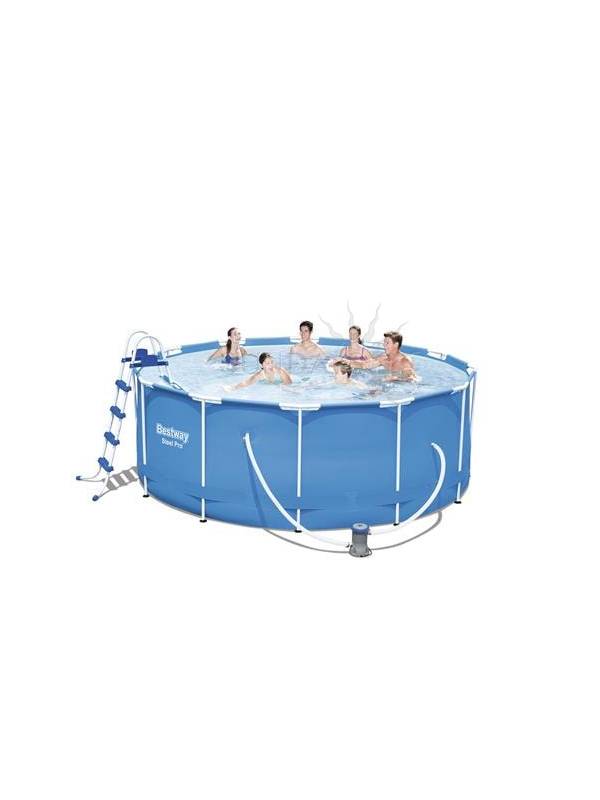 Каркасный бассейн Bestway Steel Pro Max 10250 л, 56420, 366х122 см + фильтр-насос 58383, + лестница + подложка + тент + ремкомплект