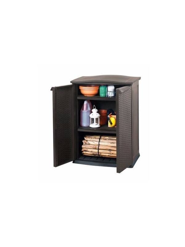 Шкаф уличный Compact Garden Rattan низкий, коричневый